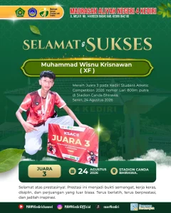 Siswa MAN 4 Kediri Kembali Torehkan Prestasi, Muhammad Wisnu Krisnawan Raih Juara 3 Lari 800 Meter